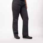 Thumbnail image #1 for Chef Works PBN01W-CHR-XL Women's Slim Chef Pants, Charcoal, XL, Contrast Elastic Waistband, 2 Front Pockets