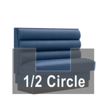 Thumbnail image #1 for ATSMFG ATS AT&S-AHC-W36-3CHHO GR7 William Half Circle Booth, single, 48" x 90" x 48" long x 36" high, 3-channel Horizontal back, removable sinuous