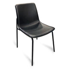 Thumbnail image #1 for JustChair Manufacturing U31118-COM Stackable Hospitality Side Chair, Upholstered Bucket Seat, Black Welded Steel Frame, COM