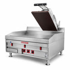 Thumbnail image #1 for Lang UCCSE12 Electric Clamshell Panini Press, 11"W x 21-1/2"D Contact Surface, Electronic Temperature Control, Single Plate