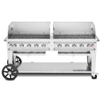 Thumbnail image #1 for Crown Verity Mobile Cooking CV-RCB-72WGP-SI-BULK Mobile LP Gas Charbroiler, 81", 10 Burners, Stainless Steel