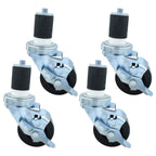 Thumbnail image #1 for BK Resources 3SBR-RA-HR-PS4 3" Stem Casters with Hard Rubber Wheels, Top-Lock Brakes, 300 lb Capacity, Set of 4