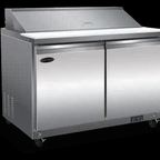 Thumbnail image #2 for Serv-Ware SP48-18M-HC-T 48-Inch 18-Pan 2-Door Mega Top Sandwich Prep Table Refrigerator, Stainless Steel, 12 Cu. Ft.