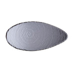 Thumbnail image #1 for Steelite International Creations, Scape Smoked 6513G382 Glass Oval Platter, Smoke, 12.125 x 5.875 in, Subtle Texture