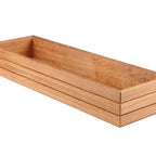 Thumbnail image #1 for Mikasa Hospitality (Lifetime Brands, Inc.) Select Concept BQ206L Oak Wood Stackable GN 2/4 Cutlery Bin Case of 2