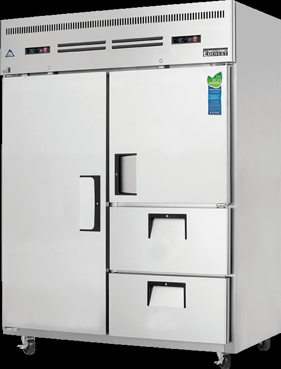 Product image #5 for Everest ESWQ2D2 Two-Section Reach-In Dual Temperature Refrigerator/Freezer Combo, 39/13 Cu. Ft.