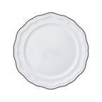 Thumbnail image #1 for Steelite International Folio, Porcelain 62587FP812 9" Round Porcelain Rim Plate, Scalloped Edge, Black Line Case of 2 Dozen
