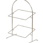 Thumbnail image #1 for Cal-Mil 23402-49 2-Tier Chrome Bakery Stand, 18"W x 10.5"D x 20.75"H, Fits 225-10-12 Tray