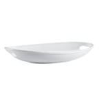 Thumbnail image #1 for CAC China Catering Collection MX-OT18 Porcelain Oval Deep Tray with 2 Handles, 18-1/8" x 12-7/8" Case of 4