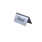 Thumbnail image #1 for Thunder Group SLTS3153 Decaf Table Tent Sign, Stainless Steel, 3"L x 1-1/2"H Case of 240