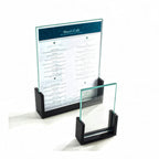 Thumbnail image #1 for Cal-Mil 1510-46 Menu/Card Holder, 4"W x 6"H, U-Frame, Acrylic Insert, Black Plastic Base Case of 6