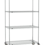 Thumbnail image #1 for Metro Super Erecta SE-3660C-80-M4 Mobile Chrome Wire Shelving Unit, 60"W x 36"D x 80"H, 5 Shelves