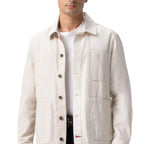 Thumbnail image #1 for Chef Works CEL01-OAT-XL Men's Utility Chore Coat, Long Sleeve, 100% Cotton, Oatmeal, XL