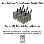 Thumbnail image #2 for Arcobaleno Pasta Equipment APCB6SET10 10-Piece Size #6 Stainless Steel Perforated Pasta Cooker Basket Set with Industrial Handle