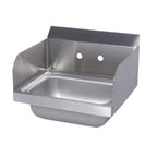 Thumbnail image #1 for Tarrison Products Ltd. TA-HS14SP-KIT Wall-Mounted Stainless Steel Hand Sink, 17"W, 5" Deep Bowl, Side Splashes, 8"H Backsplash