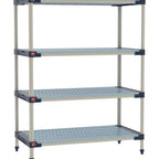 Thumbnail image #1 for Metro MetroMax 4 M4-2142G-63-S4 Stationary Starter Polymer Shelving Unit, 4-Tier Louvered, 21"D x 42"W x 63"H
