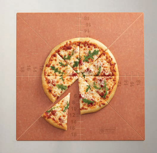 Product image #2 for American Metalcraft 20-Inch Square Pizza Slice Cutting Board and Guide