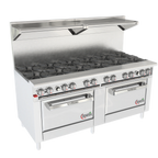Thumbnail image #2 for Venancio USA Genesis G722ST-72B 72-Inch Commercial Gas Range with 12 Open Burners, 2 Standard Ovens, Stainless Steel Front & Sides