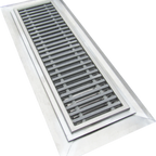 Thumbnail image #1 for IMC/Teddy SFT-1272-PFG Stainless Steel Floor Trough with Drain and Fiberglass Grating, 72"W x 12"D x 2" Deep