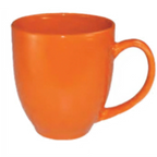 Thumbnail image #1 for International Tableware Cancun 81376-210 Ceramic Bistro Coffee Cup, 14 oz, Orange, With Handle Case of 3 Dozen