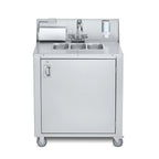 Thumbnail image #1 for Crown Verity Handwashing CV-PHS-3 Portable Hand Wash Sink, Stainless Steel Cabinet, 3 Bowls, Hot & Cold Water