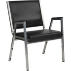 Thumbnail image #1 for Flash Furniture Hercules XU-DG-60443-670-1-BK-VY-GG Bariatric Stackable Arm Chair, Black Vinyl Upholstery, 1500 lb. Capacity