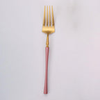 Thumbnail image #1 for Kadra Kitchenware Vikko Dine VF-SF30-IPG Salad Fork, 7", Two-Tone Brushed Pink & Gold, 18/10 Stainless Steel Case of 12