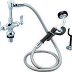 Thumbnail image #2 for BK Resources OptiFlow BKF-DDMUS-G Dual Valve Deck-Mount Utility Spray Faucet, Single-Hole Center, 72-Inch Braided Hose