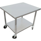 Thumbnail image #1 for IMC/Teddy SMT-3036 Stainless Steel Mixer Stand with Undershelf and 4 Casters, 30"D x 36"W x 30"H