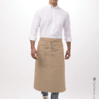 Thumbnail image #1 for Chef Works 122A-KHA-0 Bistro Waist Apron, 32" L x 27½" W, 2 Patch Pockets, 65/35 Poly/Cotton, Khaki