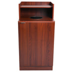 Thumbnail image #1 for Alpine Industries ALP476-DH-MA Waste Receptacle Enclosure, Mahogany, with Drop Hole and Tray Shelf