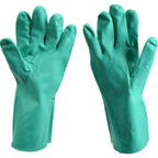 Thumbnail image #1 for AllPoints Foodservice Parts & Supplies 1331350 Dishwashing Gloves, 13" Green Rubber 1 Pair