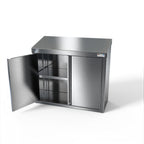 Thumbnail image #1 for NBR Equipment WCH-1548 Wall-Mount Stainless Steel Cabinet, 48"W x 15"D x 32-5/8"H, 2 Hinged Doors, Adjustable Shelf