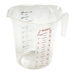 Thumbnail image #1 for Stanton Trading MC-200 2-Quart Clear Polycarbonate Measuring Cup with Red/Blue Markings and Tapered Handle Case of 36