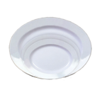 Thumbnail image #2 for Thunder Group Imperial White 2012TW Oval Melamine Platter, 12 x 8 5/8 in., Imperial White Case of 6 Dozen