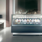 Thumbnail image #1 for Oscartek Diamond Pro DIAMOND PRO 1 G2150 Gelato Display Case, 83", Self-Contained, Straight Glass, 24 x 5-Liter Pans