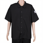 Thumbnail image #1 for Chef Revival CS006BK-XL Cook Shirt, X-Large, Short Sleeve, Snap Front, Chest Pocket, Poly/Cotton, Black