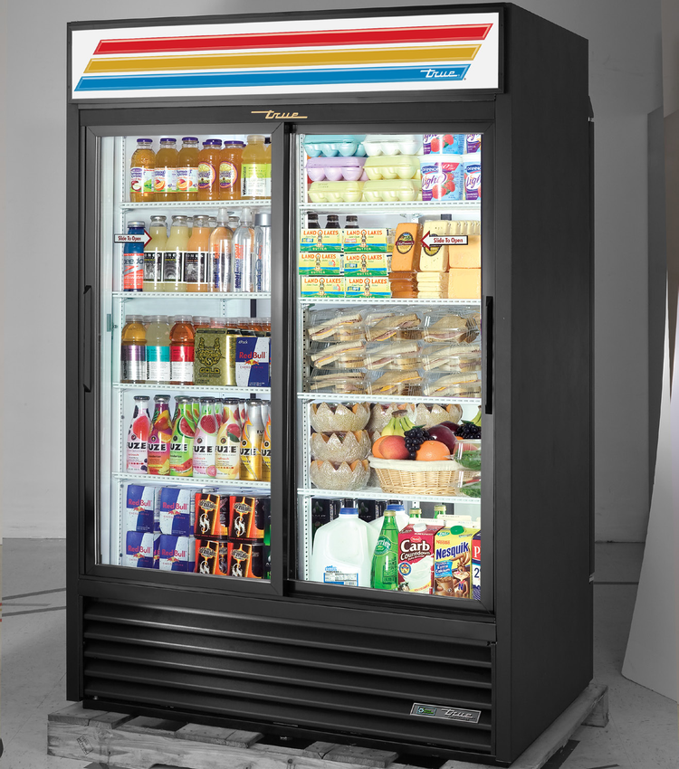 Product image #5 for True GDM-47RL-HC-LD Two-Section Pass-Thru Glass Door Merchandiser Refrigerator