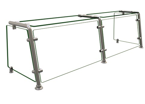 Product image #2 for Hatco Flav-R-Shield EP21-06015 Full-Service Pass-Over Sneeze Guard, 2-Bay, 60 in. W x 15 in. D