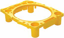 Product image #3 for Yellow Polypropylene Rim Caddy with Compartments and Hooks for 44-Gallon Trash Can