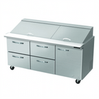 Thumbnail image #1 for Blue Air FSE LLC BLMT72-D4LM-HC Three-Section Mega Top Sandwich Prep Table, 72-3/8"W, 30-Pan, 4-Drawer, Rear-Mounted Self-Contained