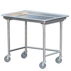 Thumbnail image #1 for Steril-Sil Company STE-44-BN 304 Stainless Steel Sorting Dish Table, 44" x 32", Open Front with Side and Rear Crossrails