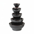 Thumbnail image #1 for Thunder Group Tenmoku 3704TM Melamine Rice Bowl, 10 oz, 4-1/2" Diameter, Wave Pattern Case of 6 Dozen