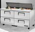 Thumbnail image #5 for True 60-Inch Two-Section Sandwich/Salad Prep Table with 4 Drawers and 16-Pan Top