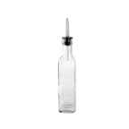 Thumbnail image #1 for CAC China W3SQ-8BT 8 oz Glass Oil/Vinegar Cruet with Stainless Steel Pourer Case of 24