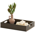 Thumbnail image #1 for Cal-Mil Vista 28612-1-140 Rectangular Bakery Display Tray, 17 x 13 x 4 in, with Handles, HDPE, Mocha