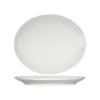 Thumbnail image #1 for Tuxton China Zion VWH-114 Ceramic Matte White Coupe Oval Platter, 12.5 x 10 in 1 Dozen