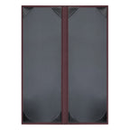 Thumbnail image #2 for Risch Iridescent IRI-2V 4.25X14 Padded Shimmer Faux-Leather Double-Fold Menu Cover, 4-1/4 x 14 in, 2-View, Black Cards Case of 25