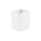 Thumbnail image #1 for Cal-Mil C1432BODY 12 oz Square White Melamine Storage Jar, 4"W x 4"D x 4"H, Lid Sold Separately Case of 3