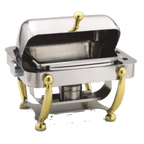 Thumbnail image #1 for Alegacy Foodservice Products Savoir AL530AE Electric 1/2-Size Stainless Steel Chafing Dish with Detachable Roll-Top Cover